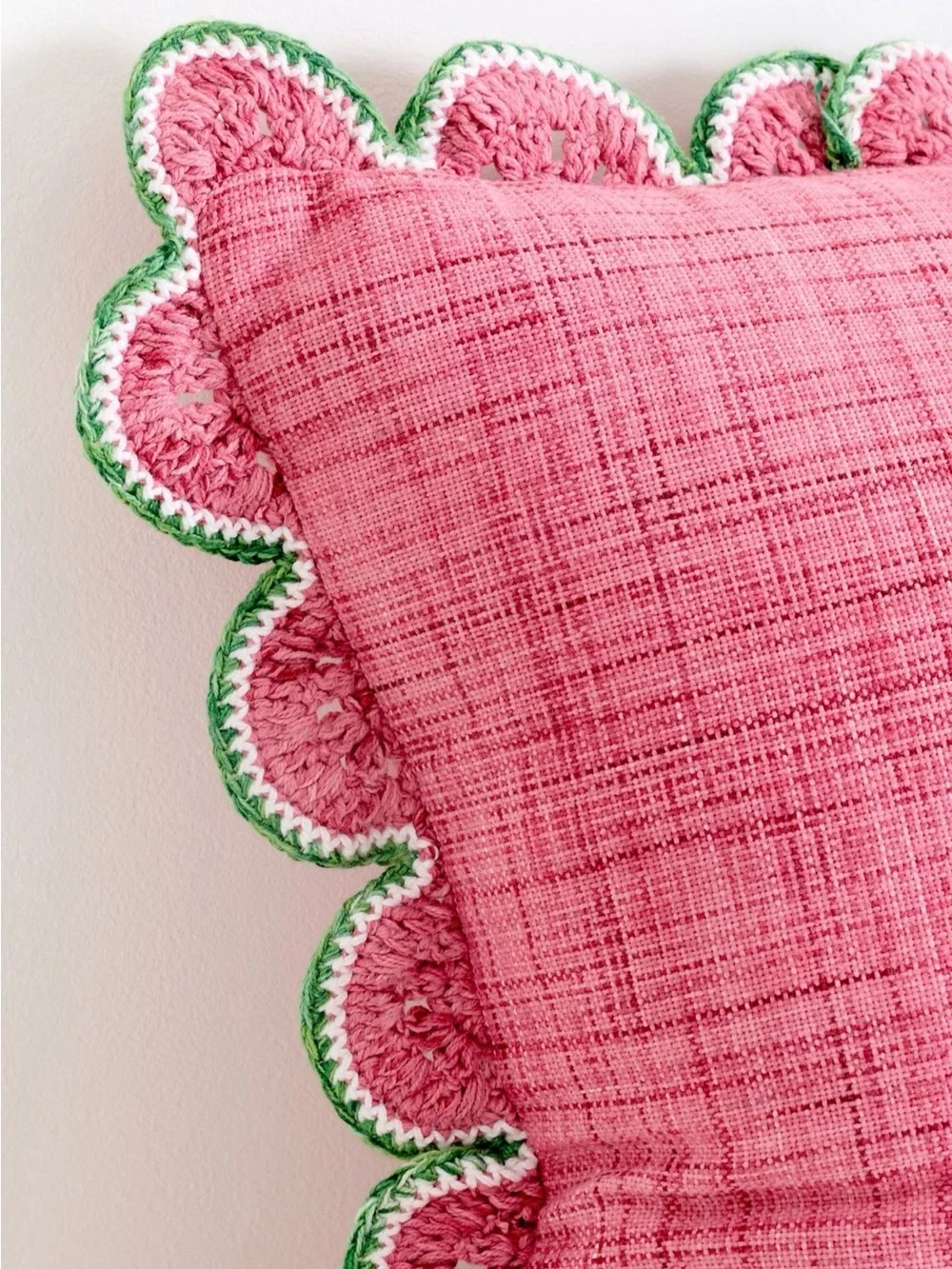 Anthropologie Dominica Indoor/Outdoor Woven Fruit Trim Pillow NWT